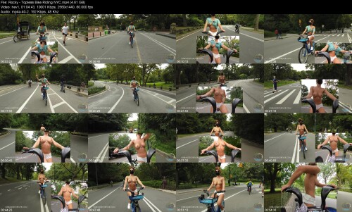 Rocky Topless Bike Riding NYC